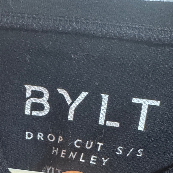 BYLT Basics Black Short Sleeve Henley - Picture 2 of 2